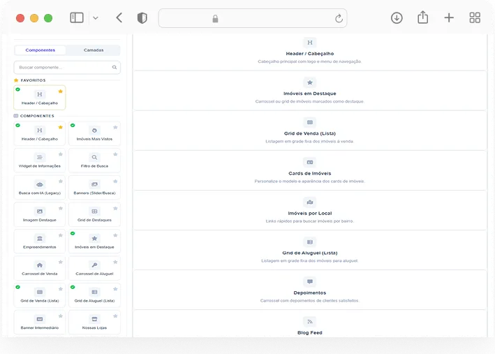 Builder de temas com preview em tempo real