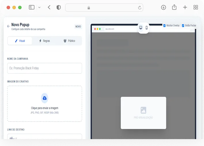 Popups estratégicos para captar mais leads